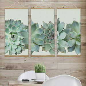 3 Panel Hanging Poster with Wood Frames 18"x36" x 3 Panels